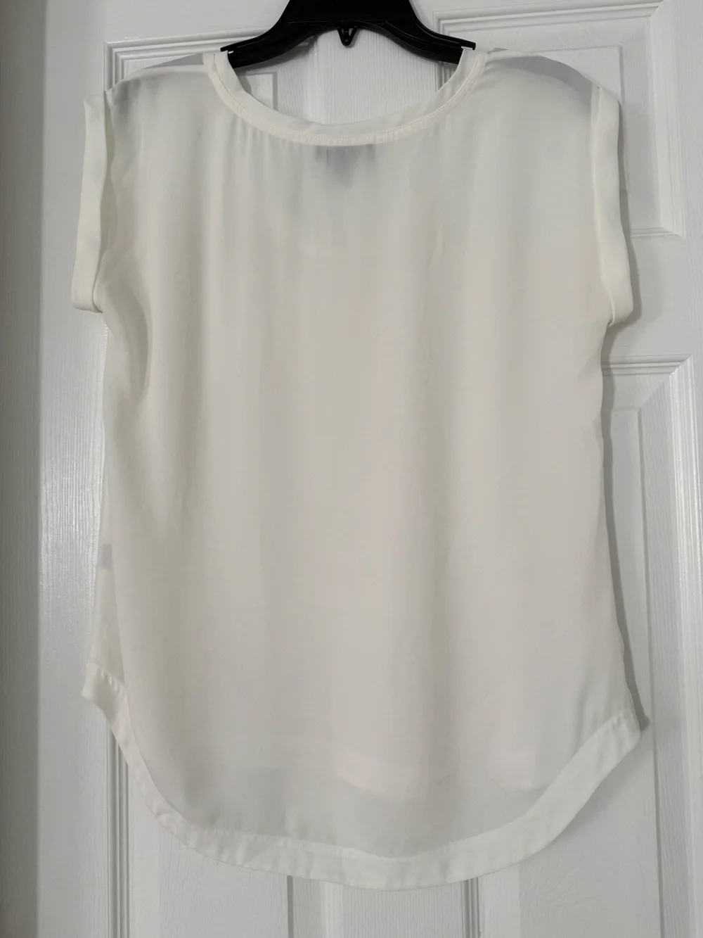 J. Crew Cream Layered Chiffon Cap-Sleeve Blouse